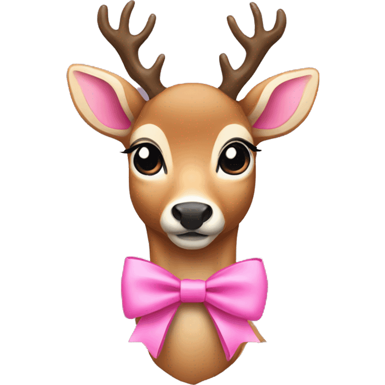 Deer with pink bow emoji