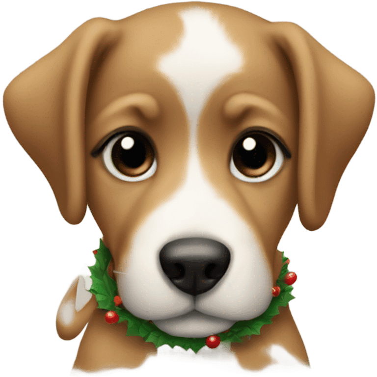 Christmas puppy emoji