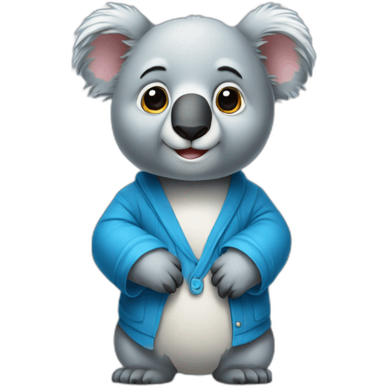 smart lean math cute koala man wearing blue cloth emoji