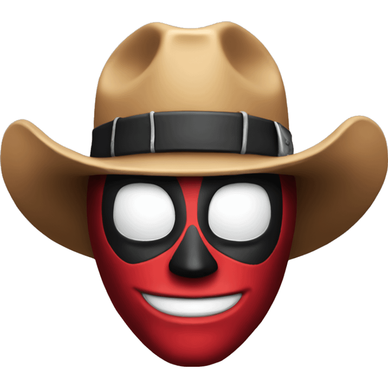 deadpool head with cowboy hat emoji