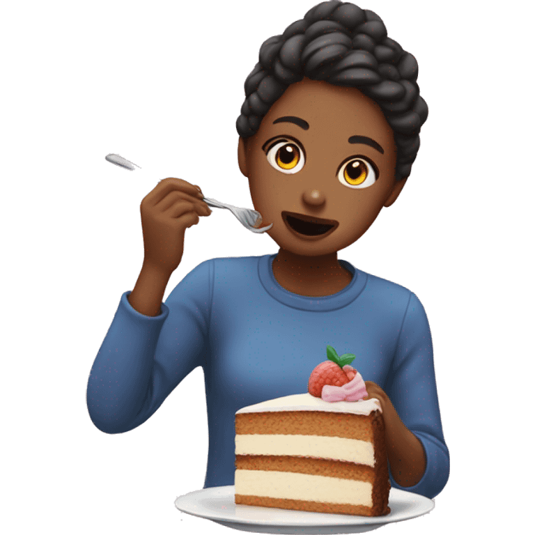 girl eats a cake  emoji