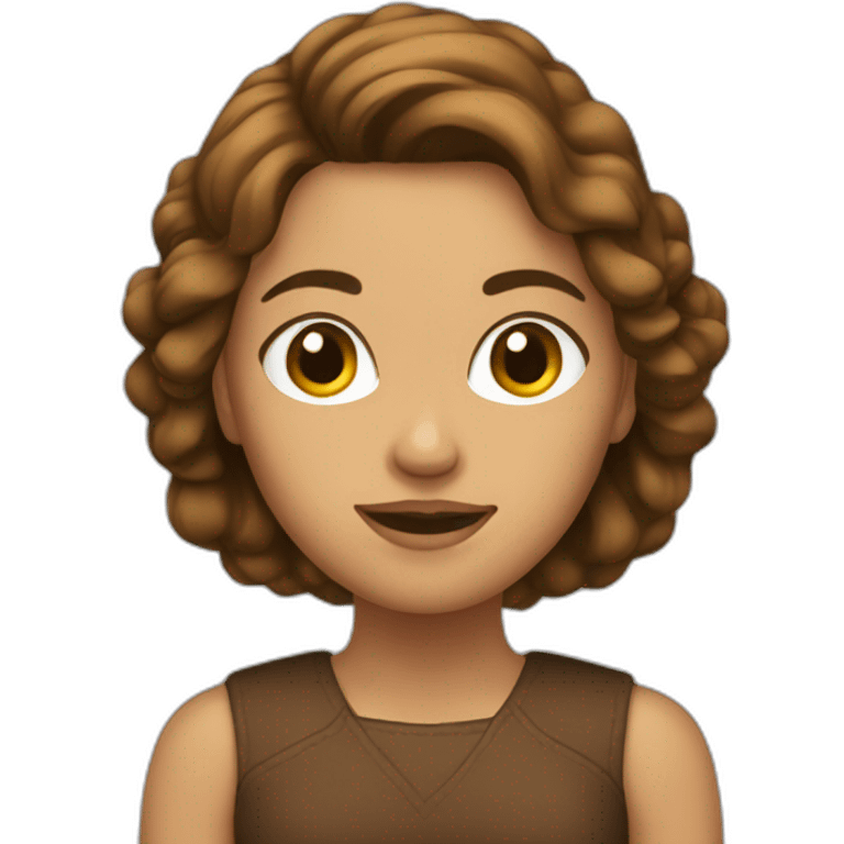 Mujer con pelo marrón emoji