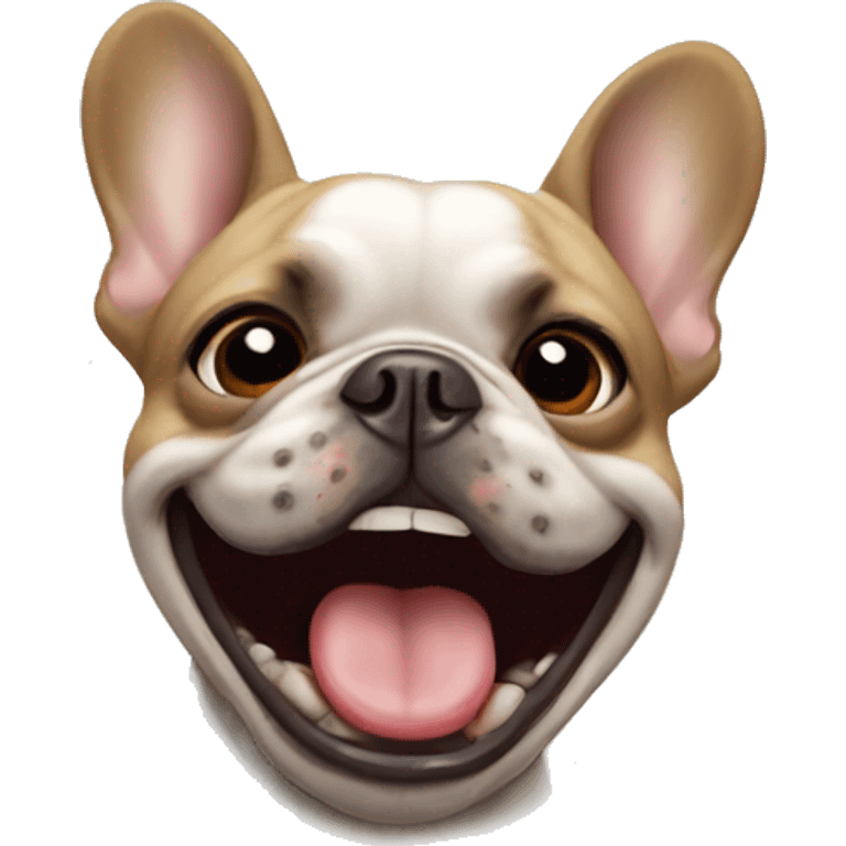 French bulldog lauging emoji