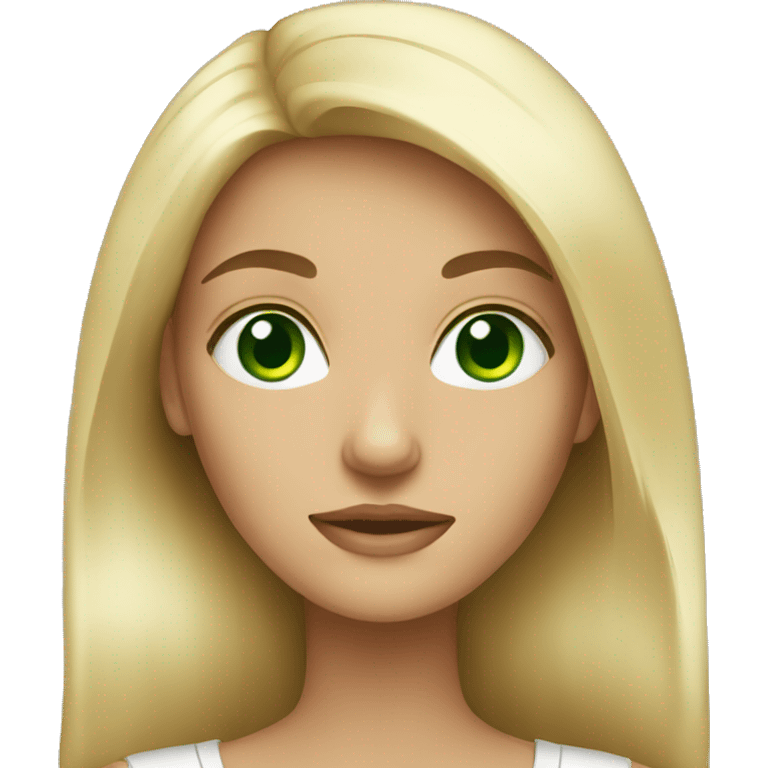 Blonde girl with dark green eyes  emoji