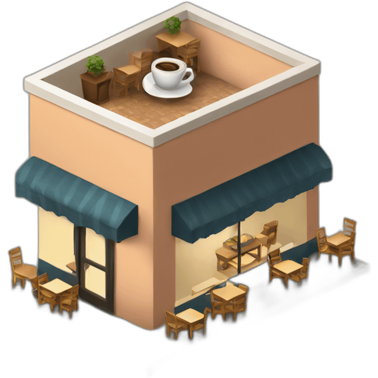 Coffee house isometric emoji