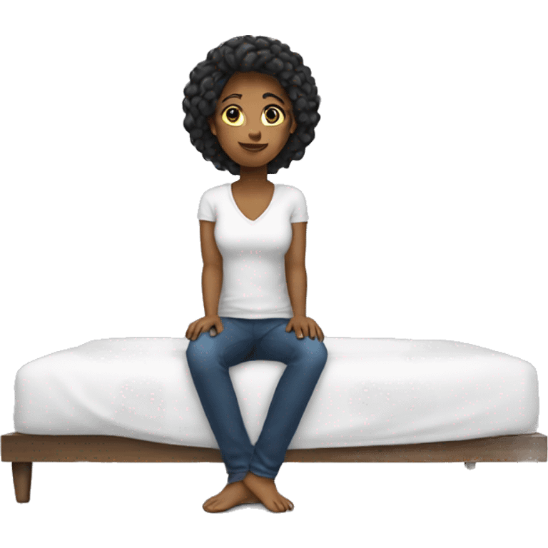 Sitting on bed women emoji