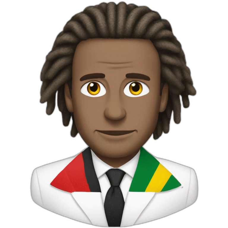 president macron with rasta cut emoji