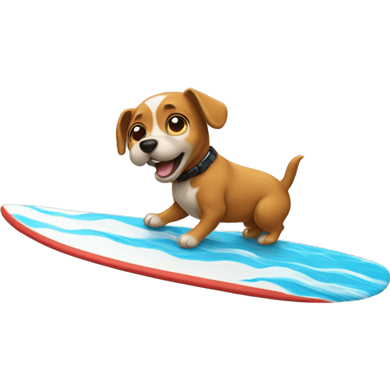 A dog surfing  emoji