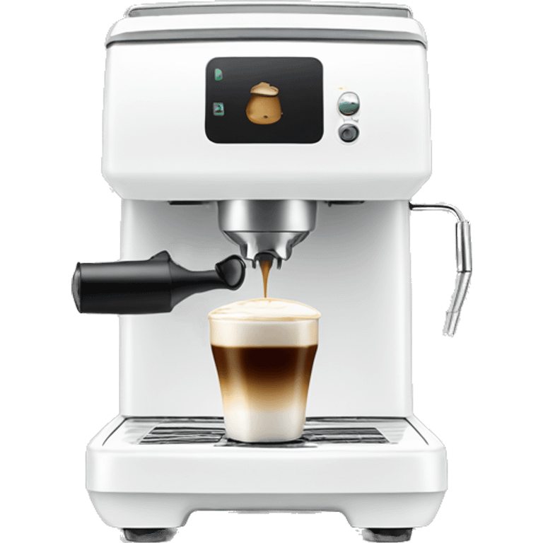 All White sleek terrakafe coffee espresso machine  emoji