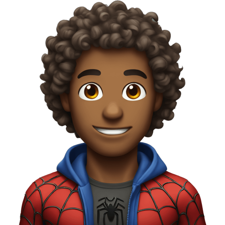 Curly hair spiderman  emoji