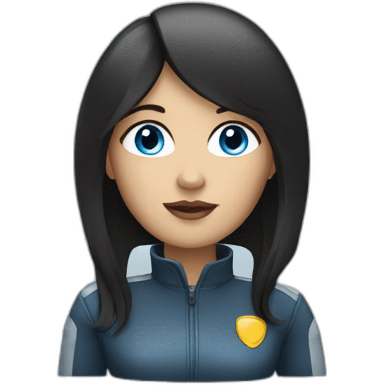 driver woman with black hairs and blue eyes emoji