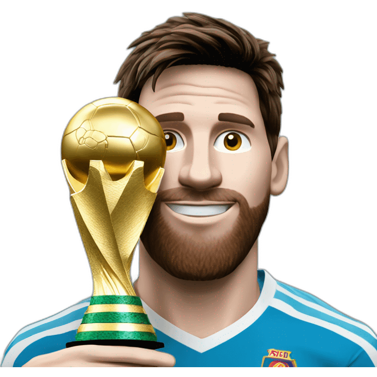 Messi avec la coupe du monde emoji