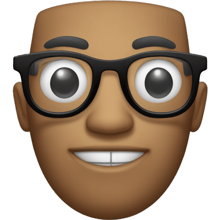 Un emoji con lentes negros y que se este señalando emoji