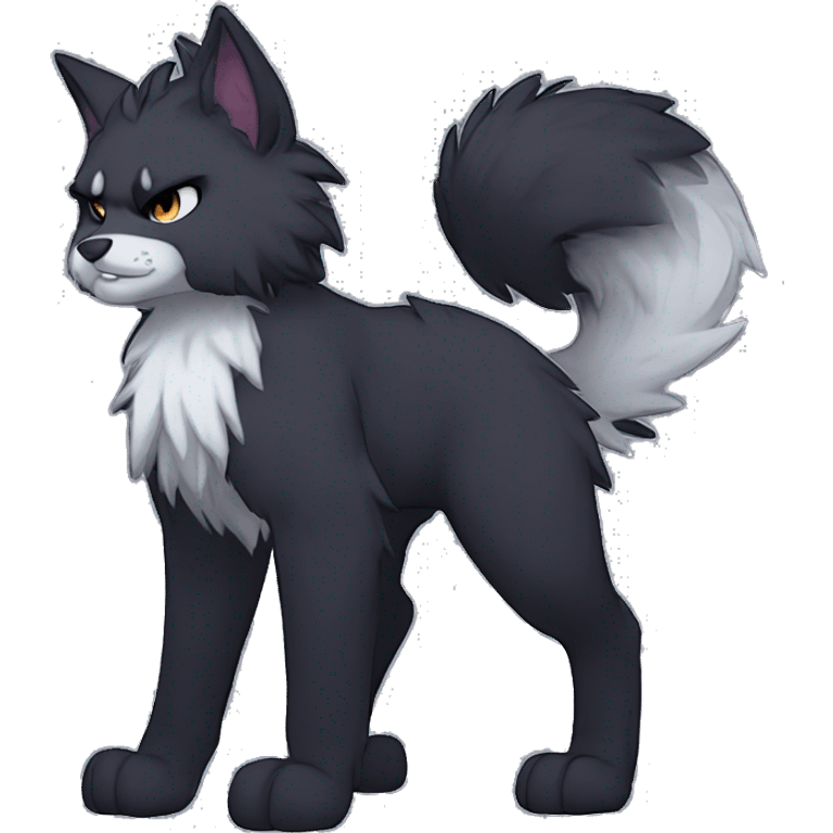 Anthro Dark Edgy Cool Shy Grumpy Fluffy FurSona Fakemon Full Body emoji