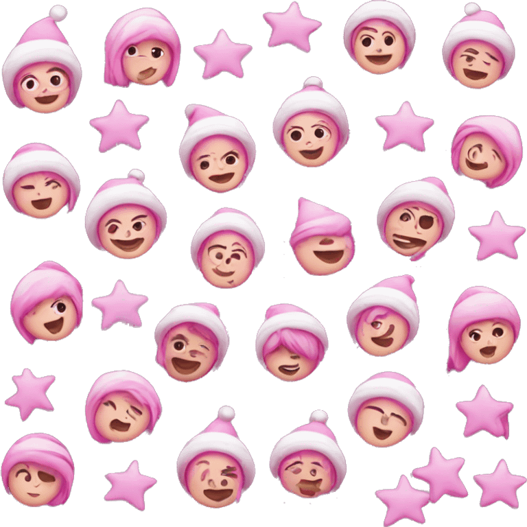 Pink Christmas emojis emoji