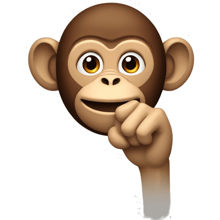 A monkey like the three monkeys. But the hands are on the side and point upwards emoji