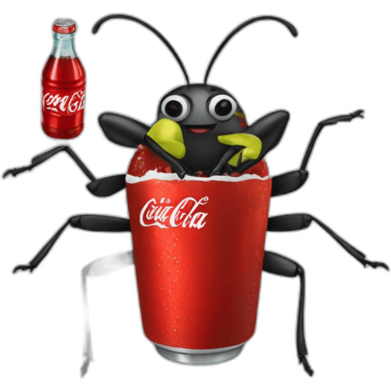 bug with a coca cola emoji