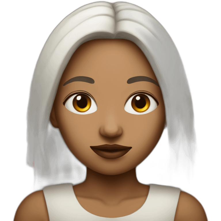 white tribe woman with red paint emoji