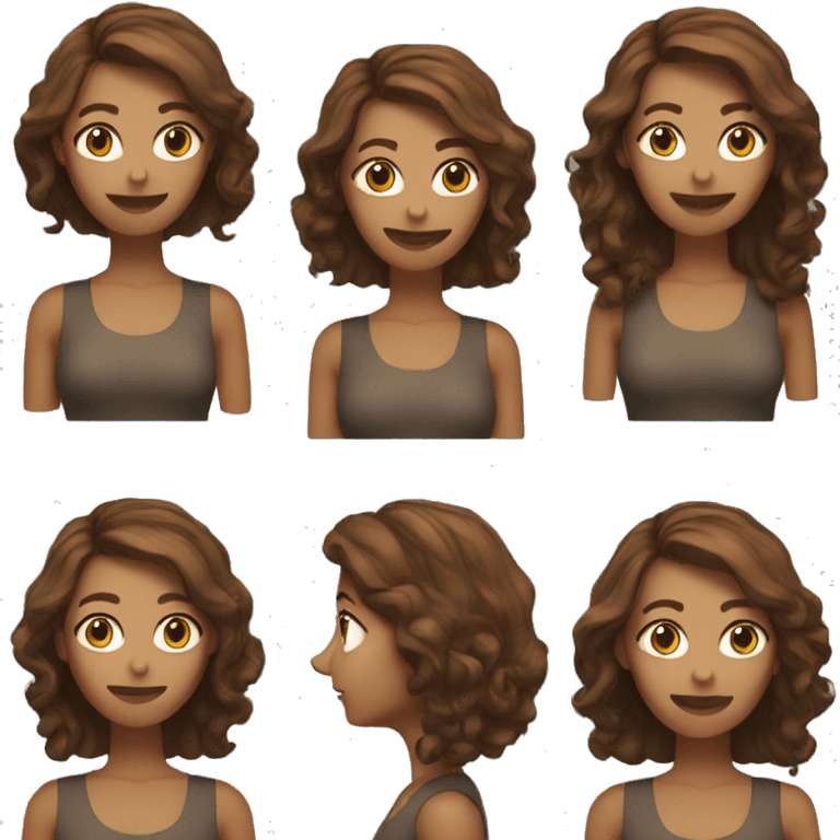 woman with brown curry hair  a vr viewe r  emoji