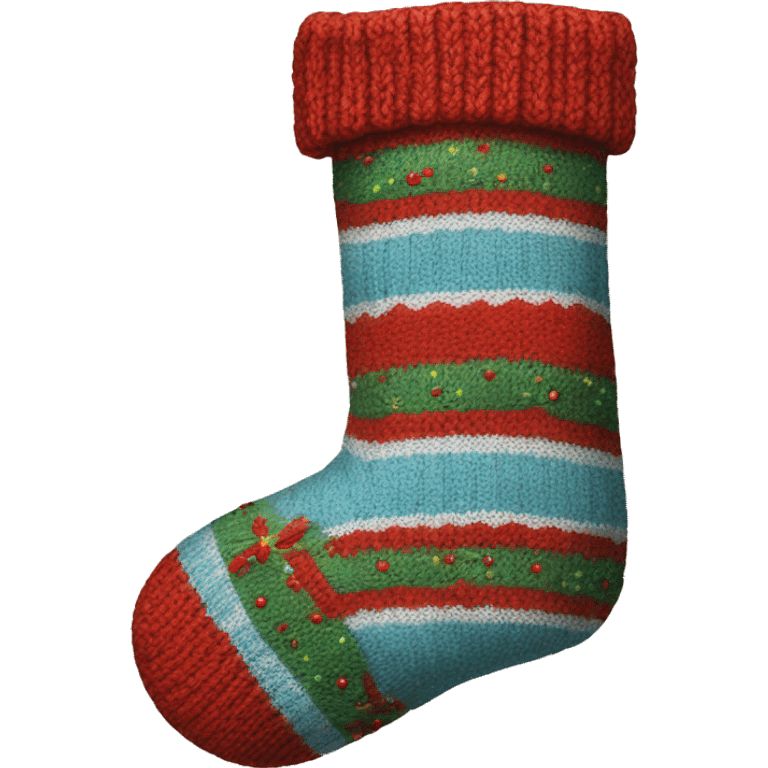 Knitted Christmas stocking emoji