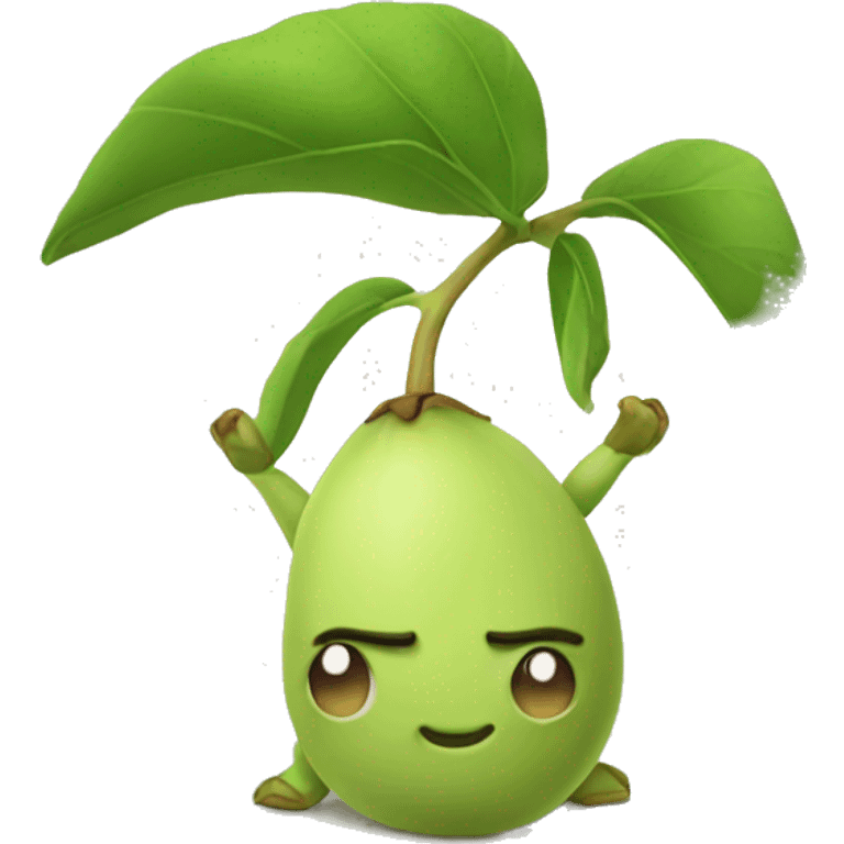 Cute pistachio with short arms and legs  emoji