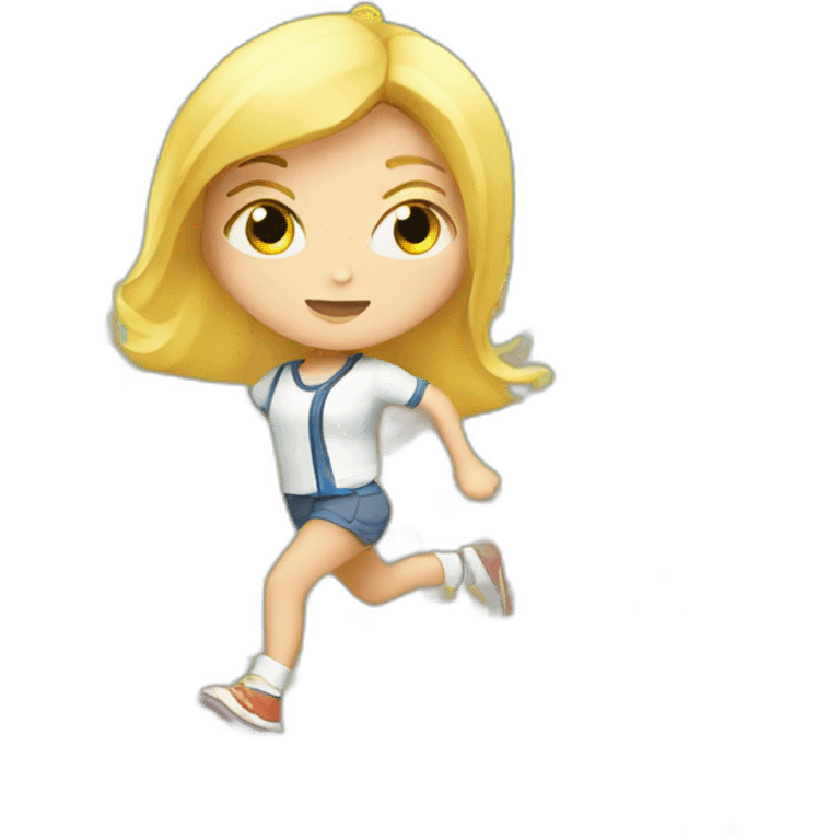 Blond girl in a hurry watch emoji