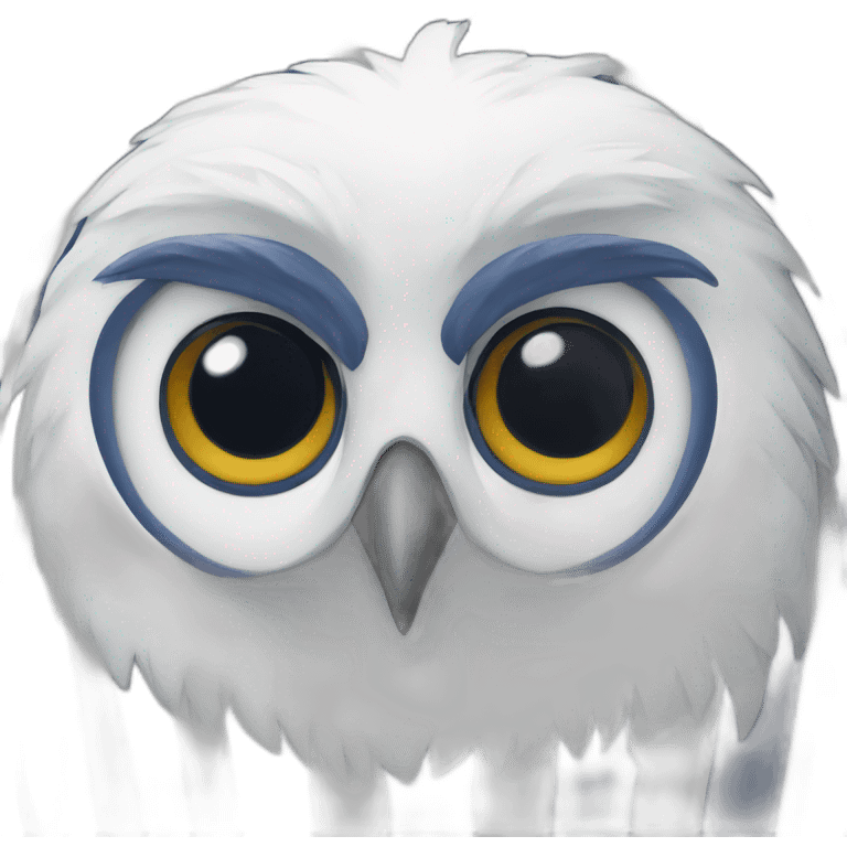 White Owl wearing dark blue and white striped shirt emoji