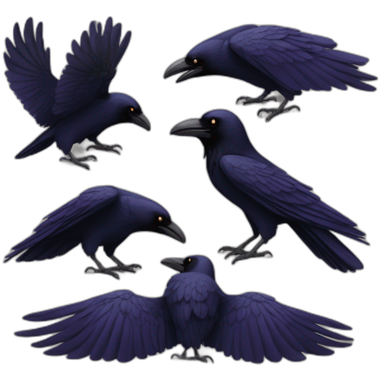 A raven's left wing spread emoji