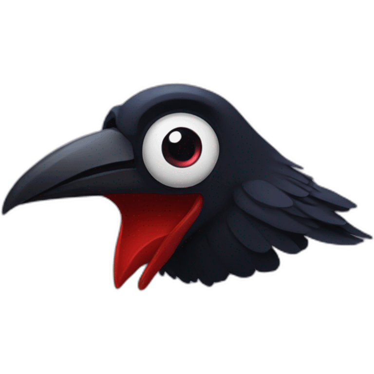 Raven-with-eyes-red emoji