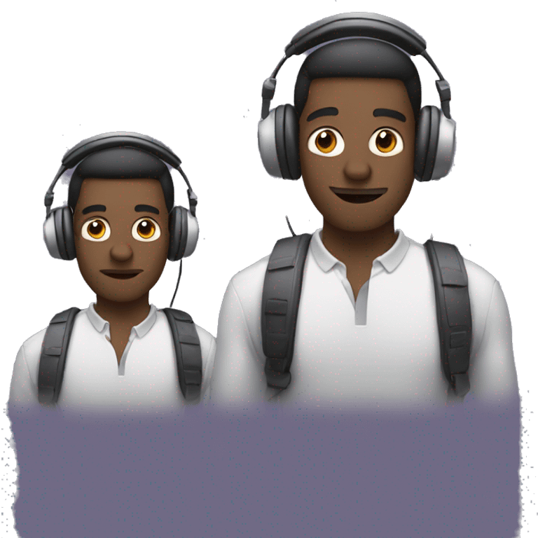 two guys in headphones emoji