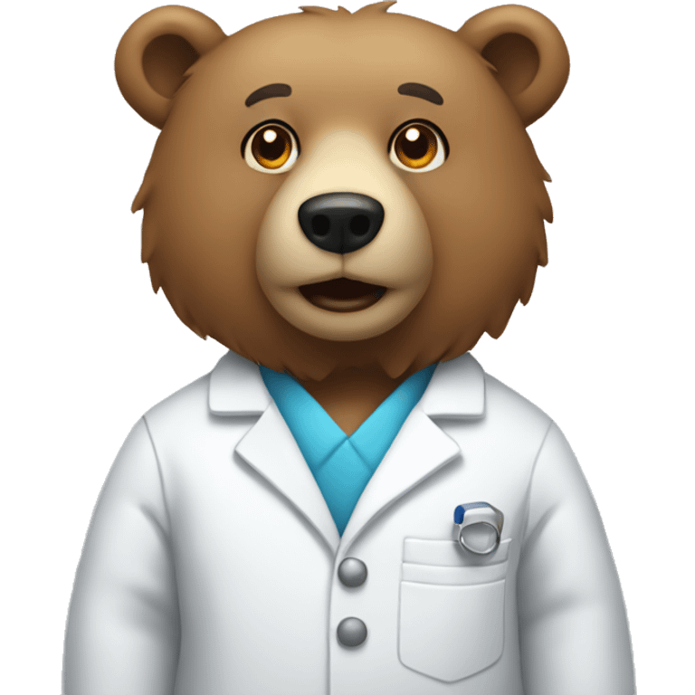 Bear wearing a lab coat  emoji