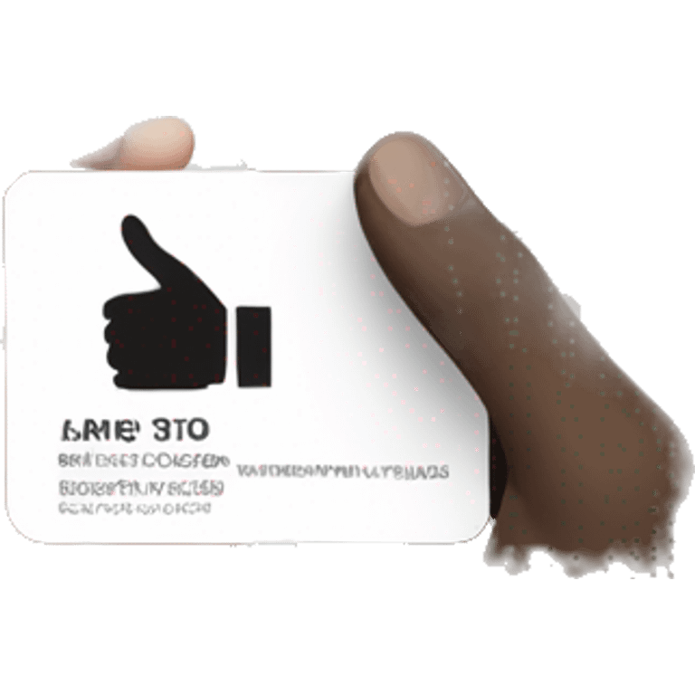 hand giving digital total black and rounded business card to another hand emoji