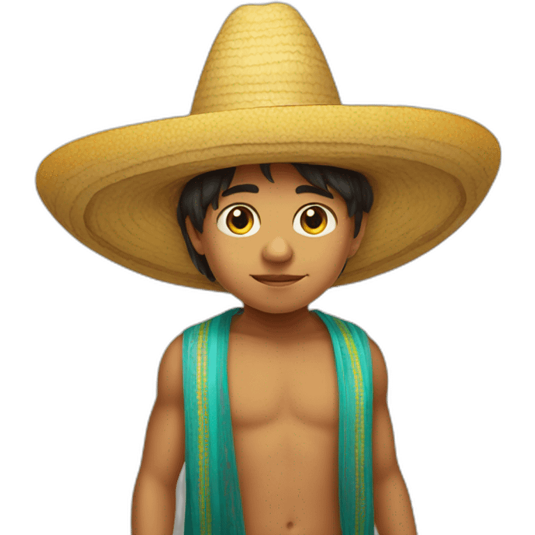 Mexican child with huge sombrero emoji