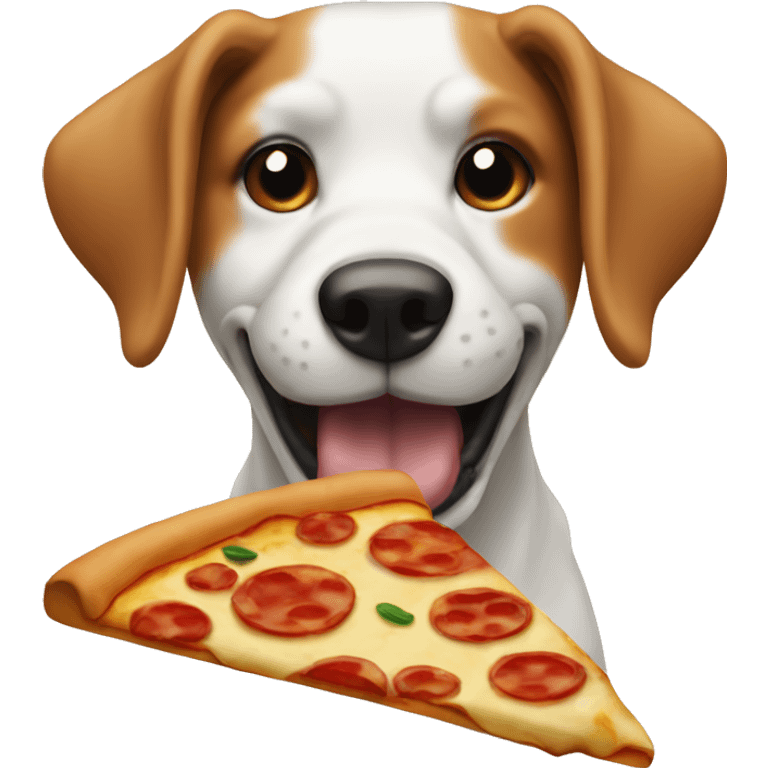 Dog eating pizza emoji