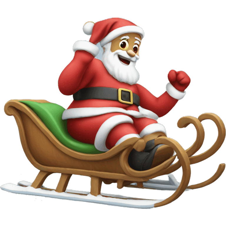 Santa on a sled emoji