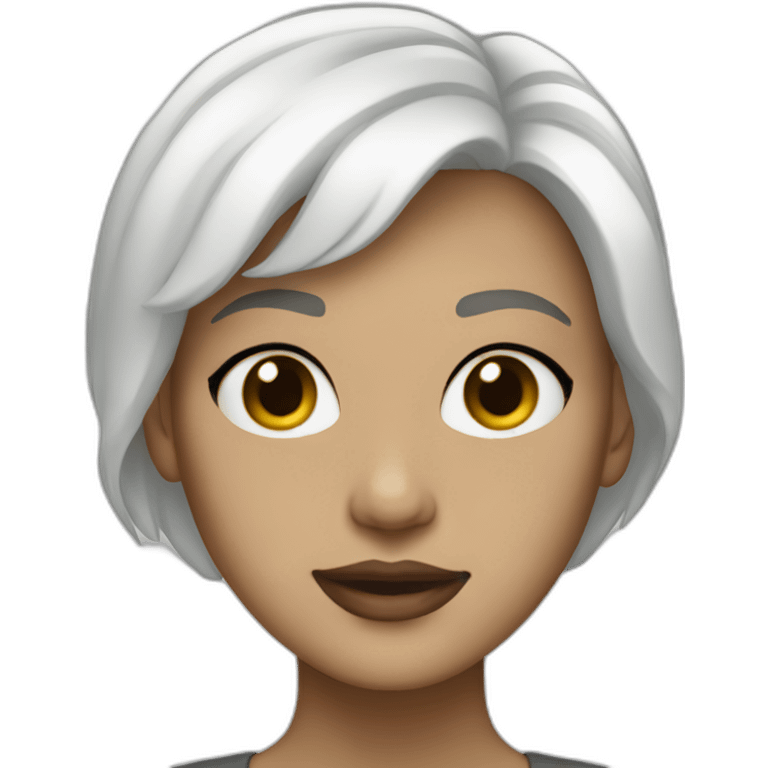 it girl white short hair macbook emoji