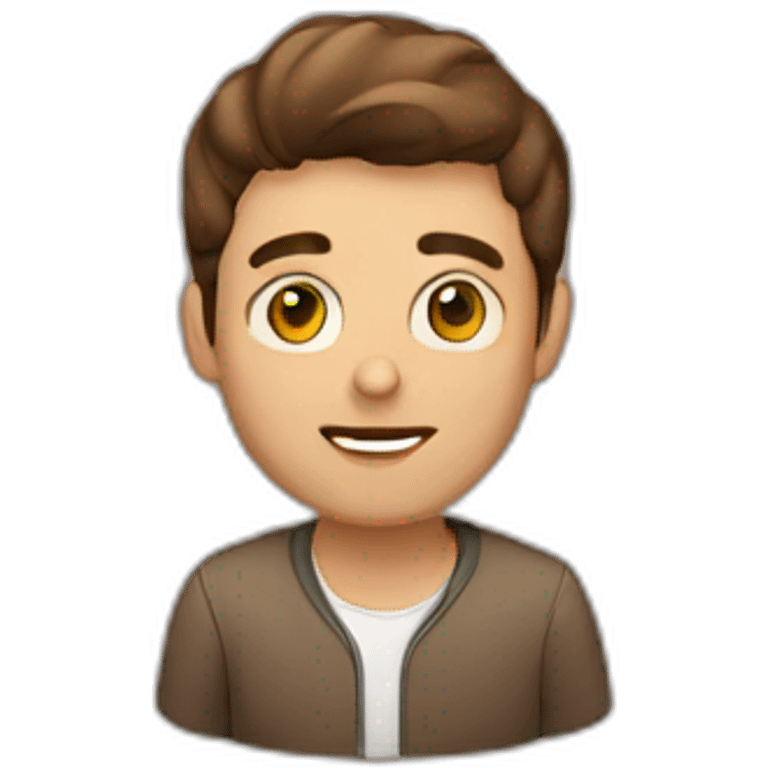 brown hair guy with laptop emoji