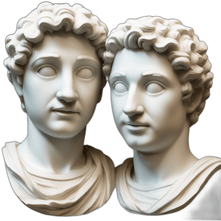 two friends roman statues emoji