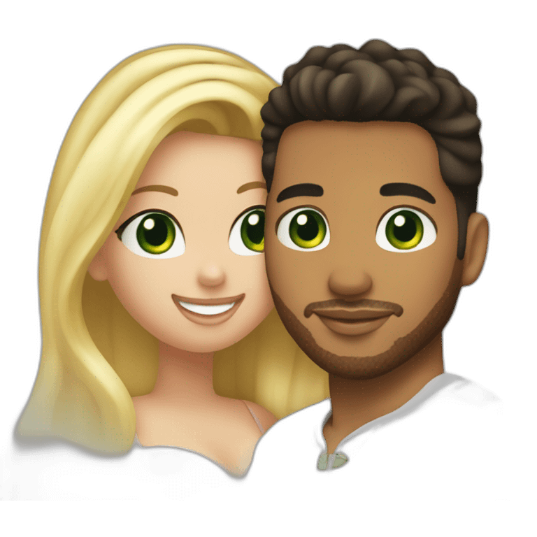 Romeo Santos with blond girl and green eyes pregnent emoji