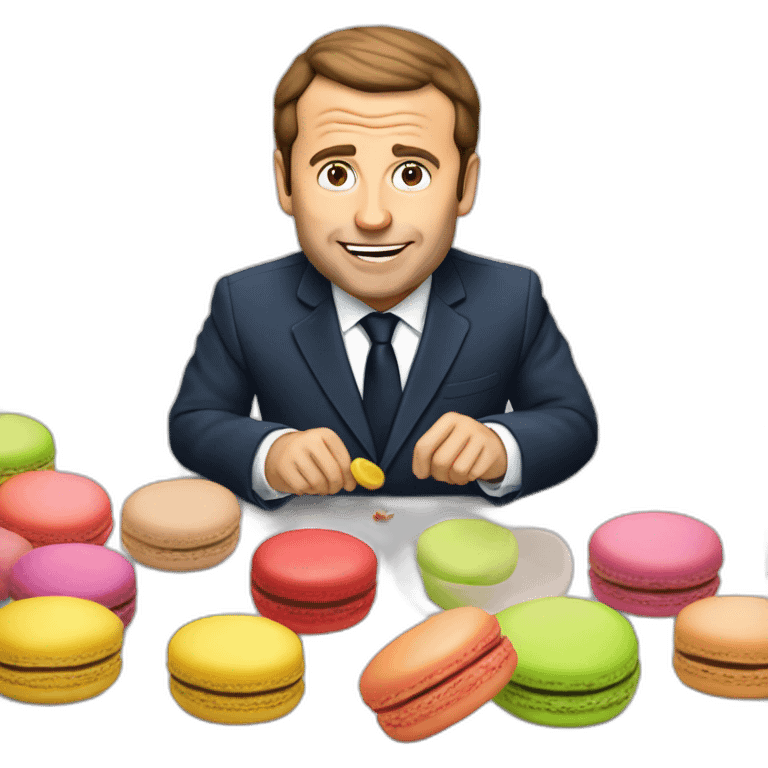 Macron qui mange des macaron emoji