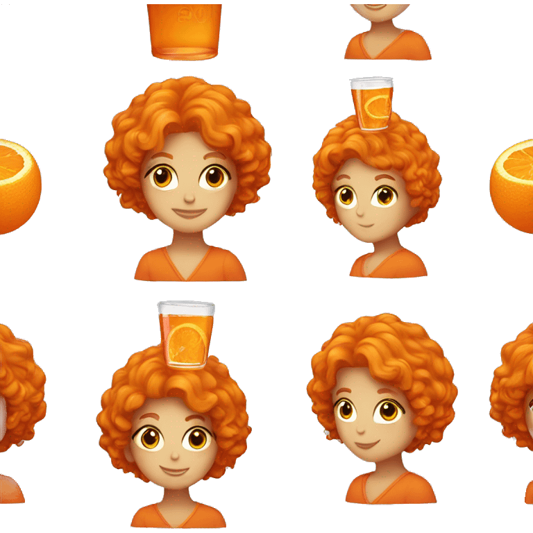 Orange hair with Aperol cup emoji