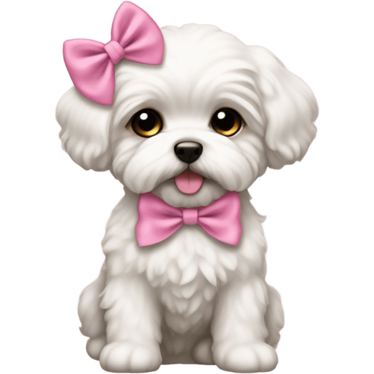 Schichon puppy pink bow emoji