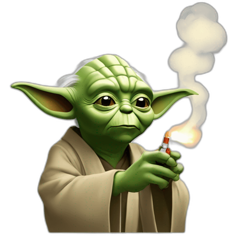 :maître Yoda qui fume un cigare : emoji