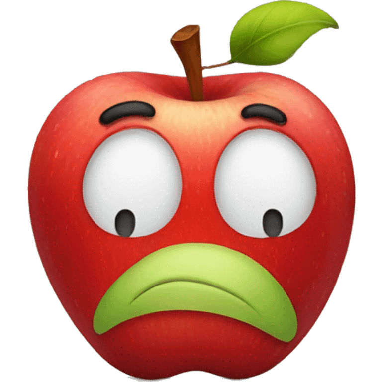 Sad apple emoji