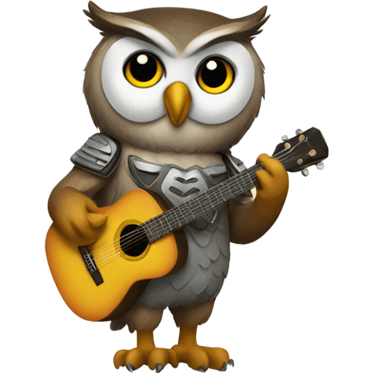 Owl playing guitar emoji