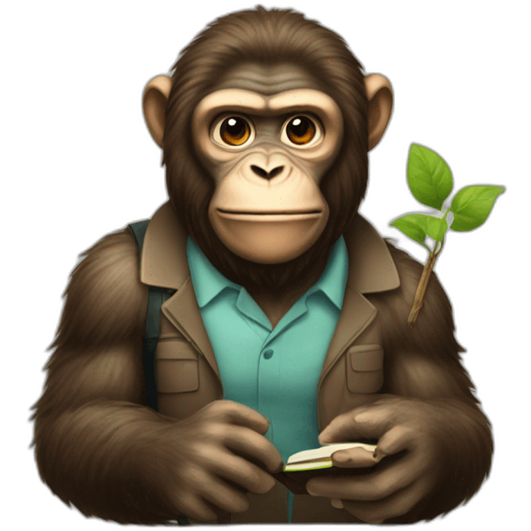 Ape as a biology teacher emoji