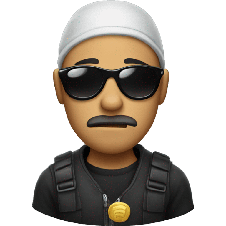 A robber that has a dog face and has black sunglasses  emoji