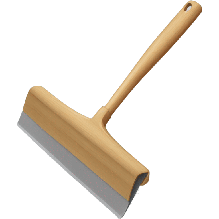 squeegee with long wooden handle emoji