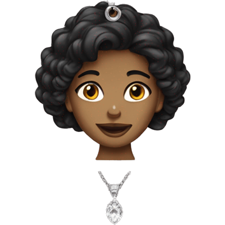 black-haired girl portrait jewelry emoji