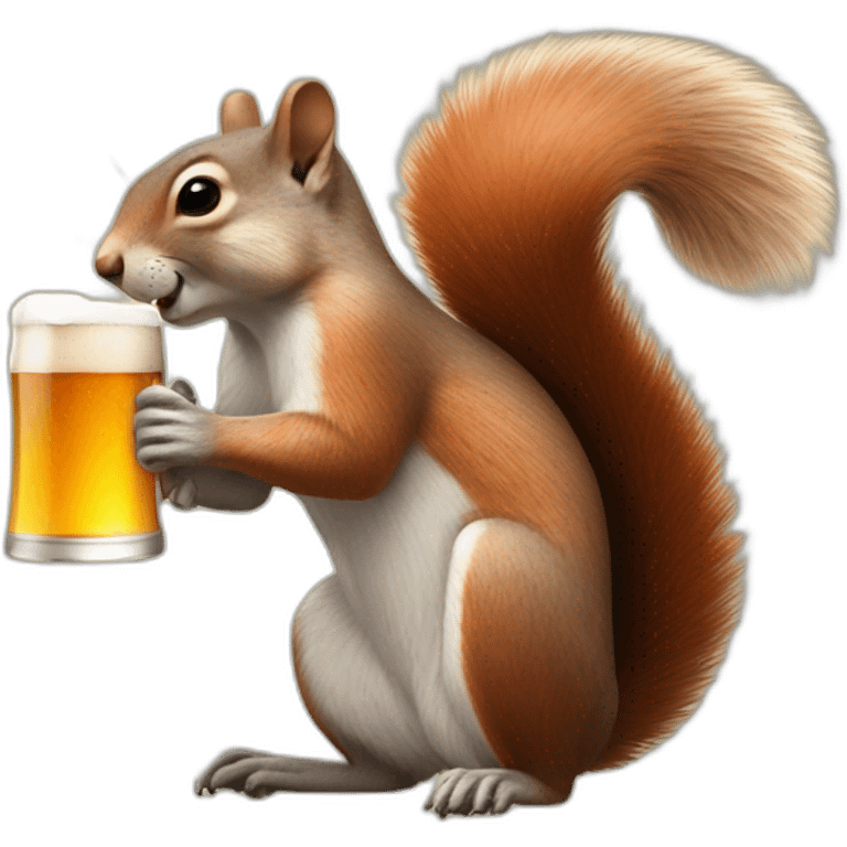 Squirrel drinking beer emoji